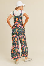Navy Floral Flower Print Overalls