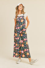 Navy Floral Flower Print Overalls