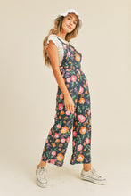 Navy Floral Flower Print Overalls