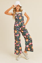 Navy Floral Flower Print Overalls