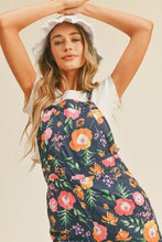 Navy Floral Flower Print Overalls