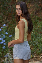 Yellow Sleeveless V-neck skinny Top