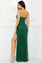 Emerald Sequin Tube Top Maxi Dress