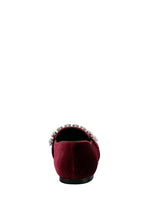 Burgundy Lamington Handcrafted Velvet Diamante Loafers