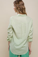Light Green Classic Button Front Linen Shirt