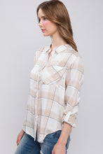 Khaki Plaid Patch Pocket Button-Up Shirt