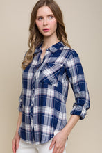 Navy Plaid Patch Pocket Button-Up Shirt
