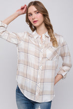 Khaki Plaid Patch Pocket Button-Up Shirt