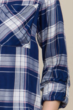 Navy Plaid Patch Pocket Button-Up Shirt