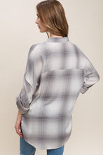 Black Oversized Plaid Shirt