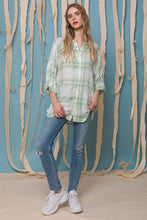 Green Oversized Plaid Shirt