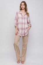 Pink Oversized Plaid Shirt