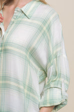 Green Oversized Plaid Shirt
