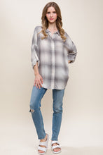 Black Oversized Plaid Shirt