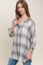 Black Oversized Plaid Shirt