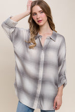 Black Oversized Plaid Shirt