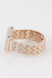 Rose Gold Jeweled Quartz Chain Watch