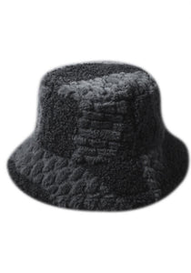 Black Two Tone Sherpa Bucket Hat