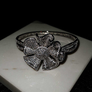 Silver Flower Cubic Zirconia Bracelet