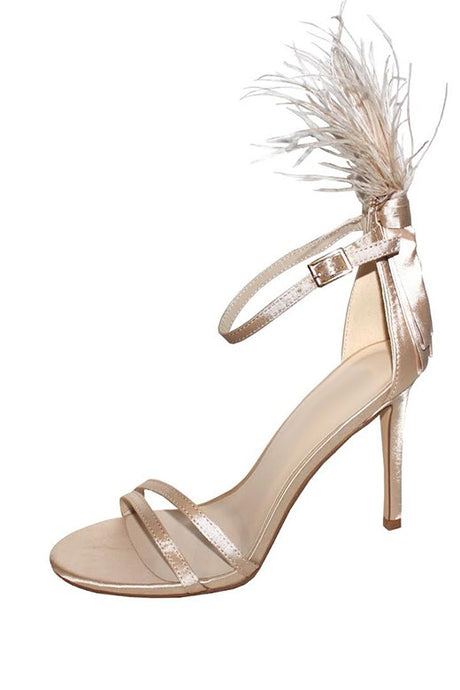 Nude Satin Fashion Stiletto Party Pumps