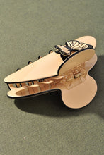 Ivory Butterfly Detail, Round Acrylic Claw Hair Clip