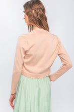 Beige Open-Front Cropped Cardigan