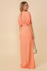 Melon Summer Spring Vacation Maxi Sundress Lined
