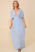 Light Blue Summer Spring Vacation Maxi Sundress Lined