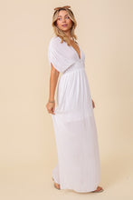 Off White Summer Spring Vacation Maxi Sundress Lined