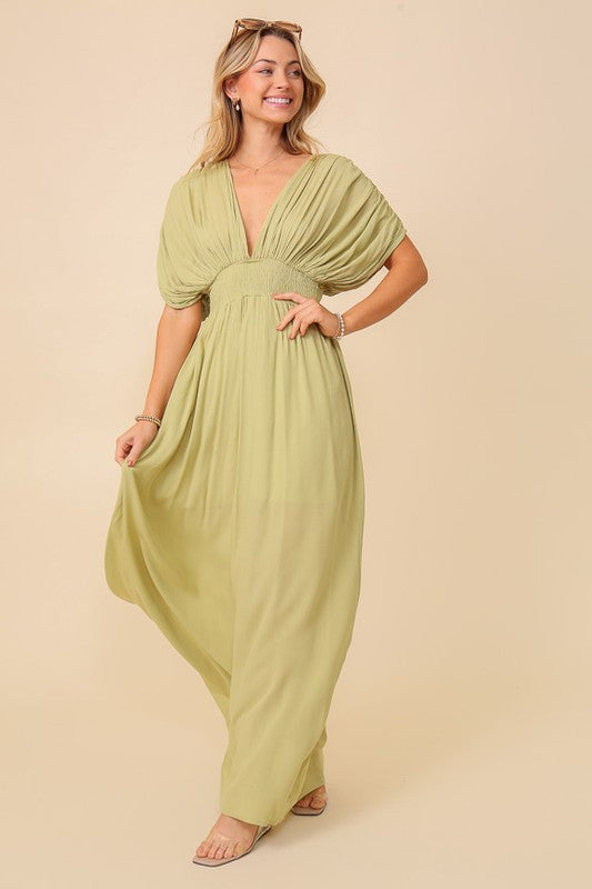 Aloe Summer Spring Vacation Maxi Sundress Lined