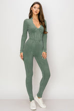 Hunter Green Sweater Jumpsuit With Bonding