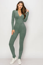Hunter Green Sweater Jumpsuit With Bonding