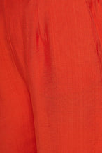 Coral Solid Wide Leg Pants With Elastic Waist