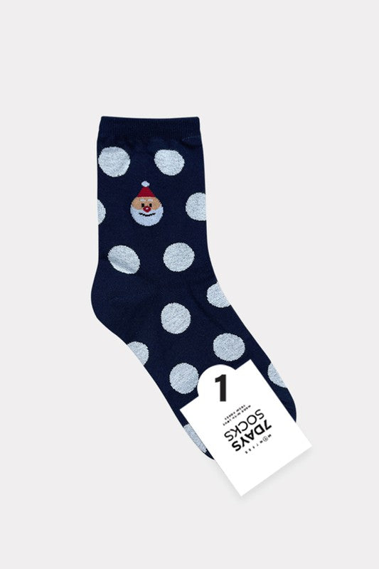 Dark Blue Holiday Collection - Cute Santa Friends(10pairs)