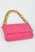 Berry Embossed Micro Suede Chain Clutch