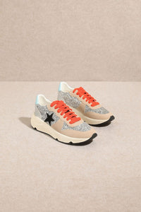 Beige Multicolor Glitter Fashion Sneakers