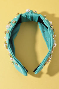 Turquoise Rhinestone Headband