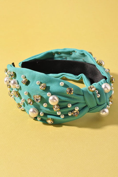 Turquoise Rhinestone Headband