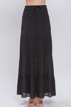 Black Smocked Maxi Skirt