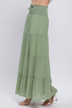 Green Smocked Maxi Skirt