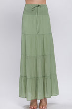 Green Smocked Maxi Skirt