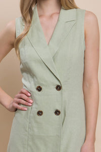 Sage Green Double Button Blazer Romper