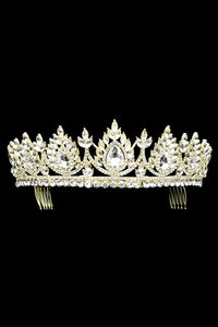 Teardrop Marquise Stone Cluster Princess Tiara