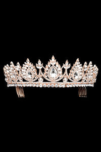 Teardrop Marquise Stone Cluster Princess Tiara