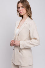 Natural Classic Slip Pockets Linen Blazer