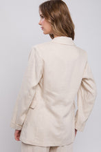 Natural Classic Slip Pockets Linen Blazer