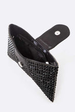 Black Pave Stone Bot Tie Clutch Bag