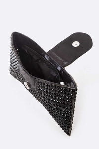 Black Pave Stone Bot Tie Clutch Bag