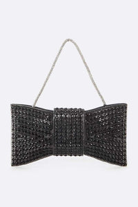 Black Pave Stone Bot Tie Clutch Bag