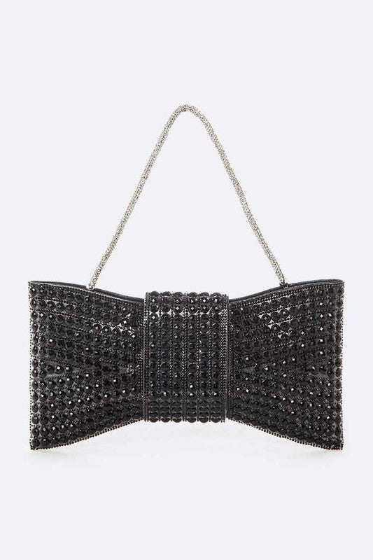 Black Pave Stone Bot Tie Clutch Bag